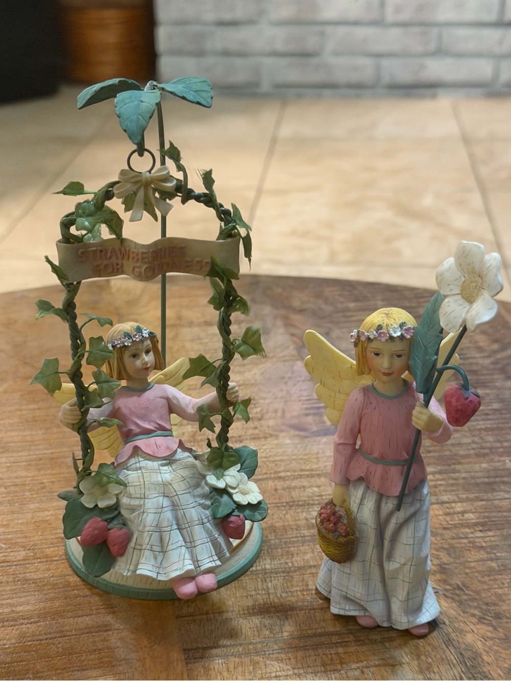 Vtg Wildflower Angels Set of 2 Kathy Killip DEMDACO Strawberry Fairies 2001 2002